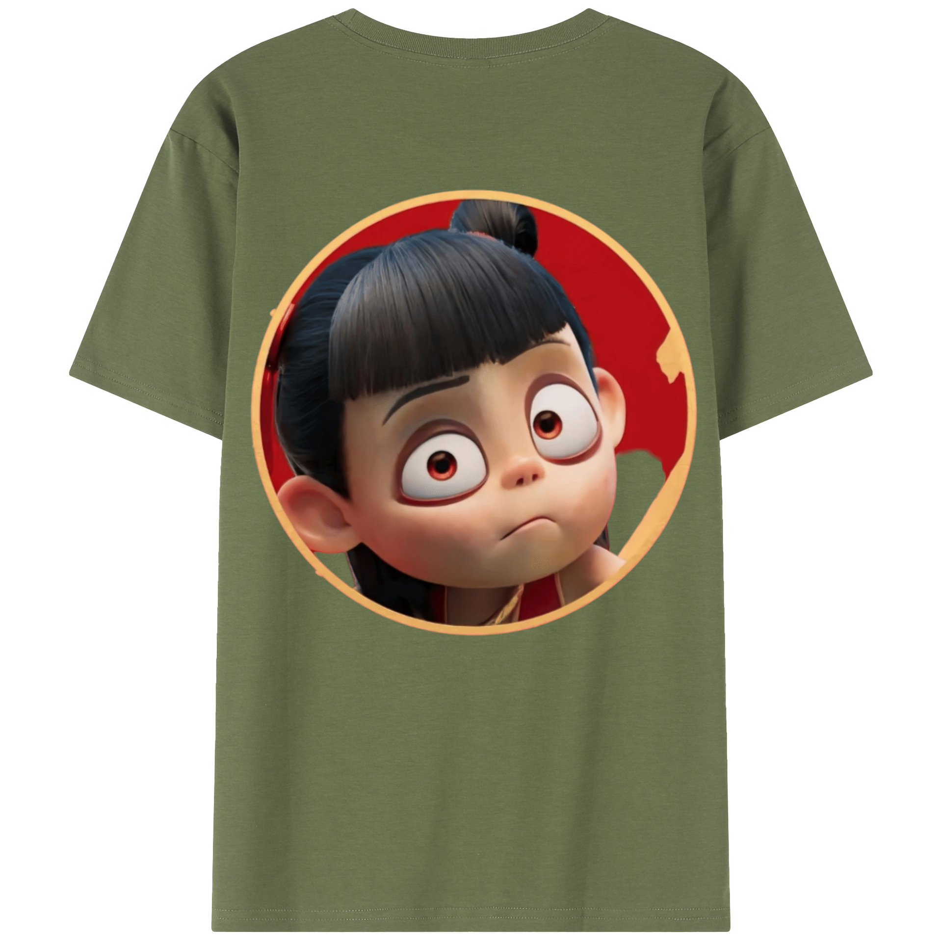 （画像用） Ne Zha 2 ナタ 魔童の大暴れ 綿100％半袖Tシャツ（背面プリント）